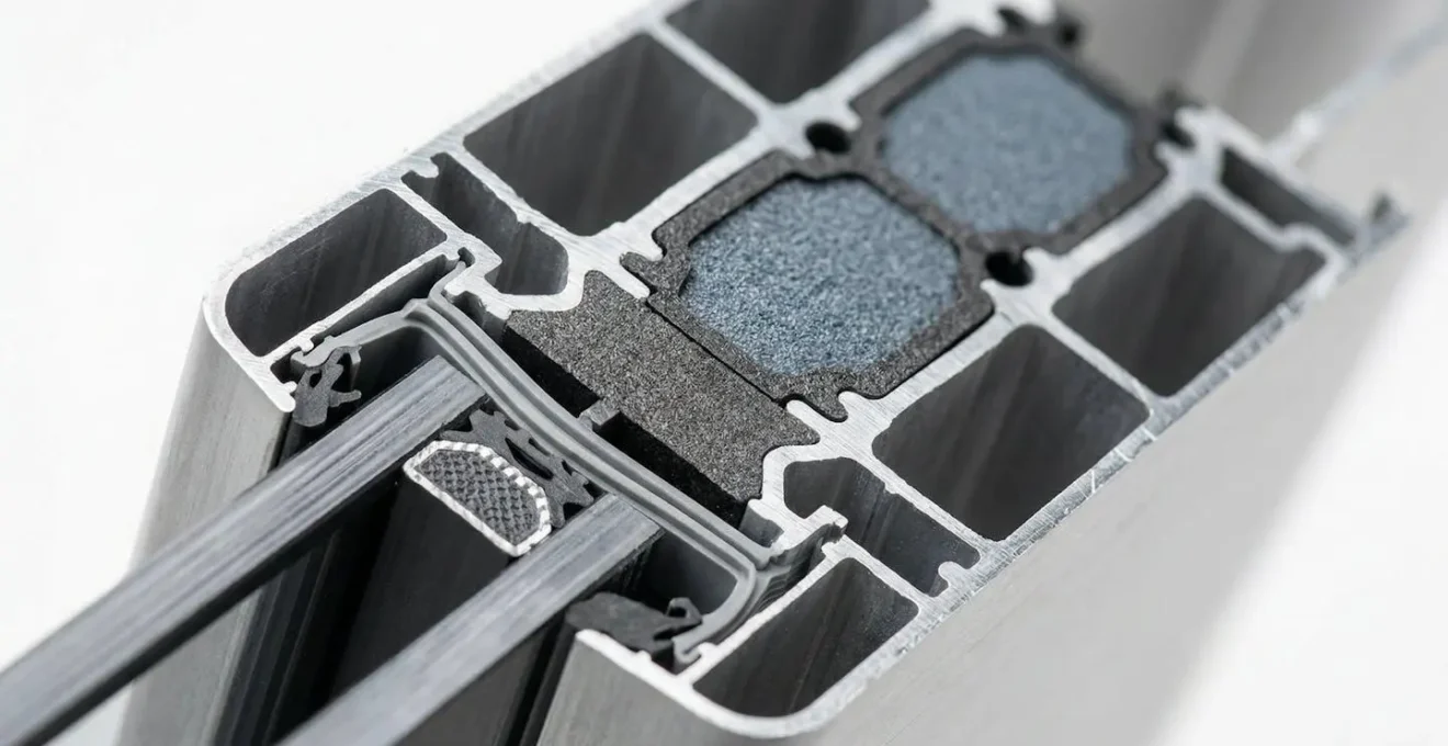 Comparaison technique en coupe de profilés aluminium ouvrant visible et caché