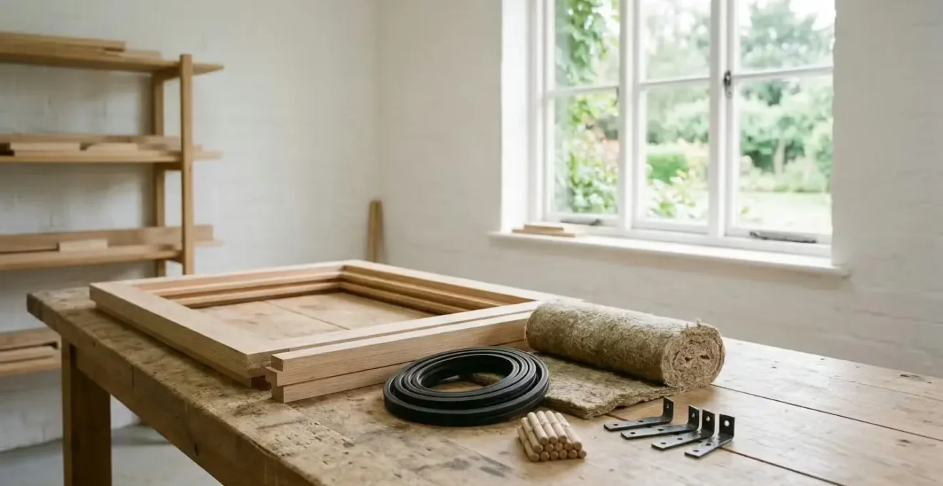 Assemblage écologique d'une fenêtre bois avec matériaux sains